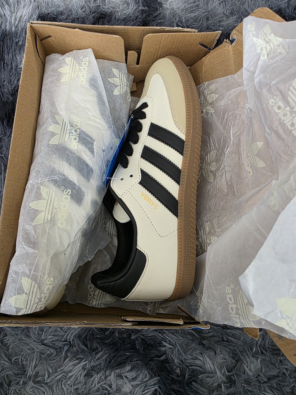 Adidas Samba Vegan Shoes Cream Black Men's Size 9.0 NWOT - Picture 5 of 10